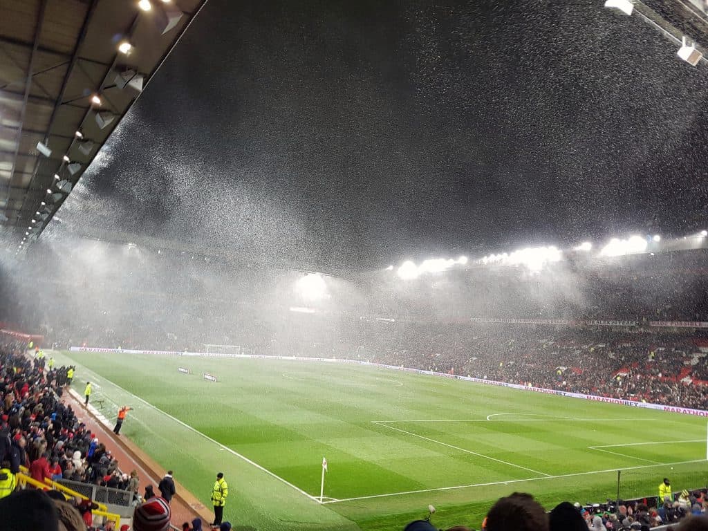 Old Trafford Snowing