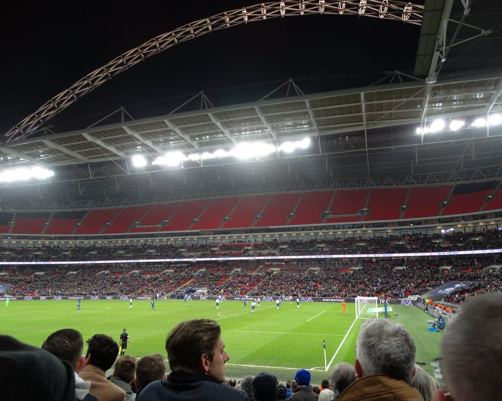 League Cup game at Wembley with a lot of empty seats.